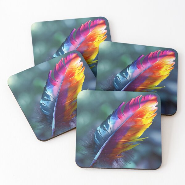 Item preview, stunningly colorful tie dye feather print designed and sold by dcrc.