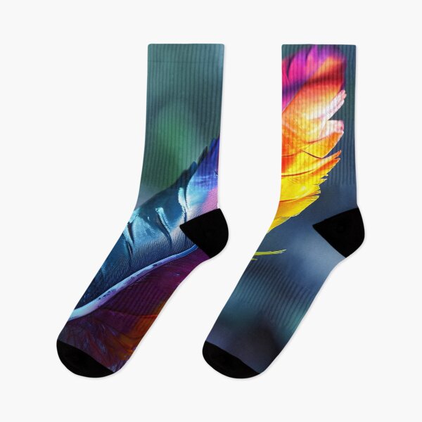 Item preview, stunningly colorful tie dye feather print designed and sold by dcrc.