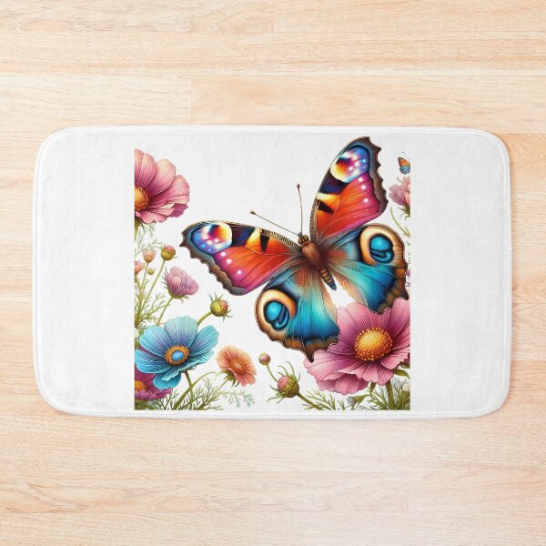 Aperçu de l'œuvre Un gros papillon sur de belles fleurs créée et vendue par CreativeSparkzz.