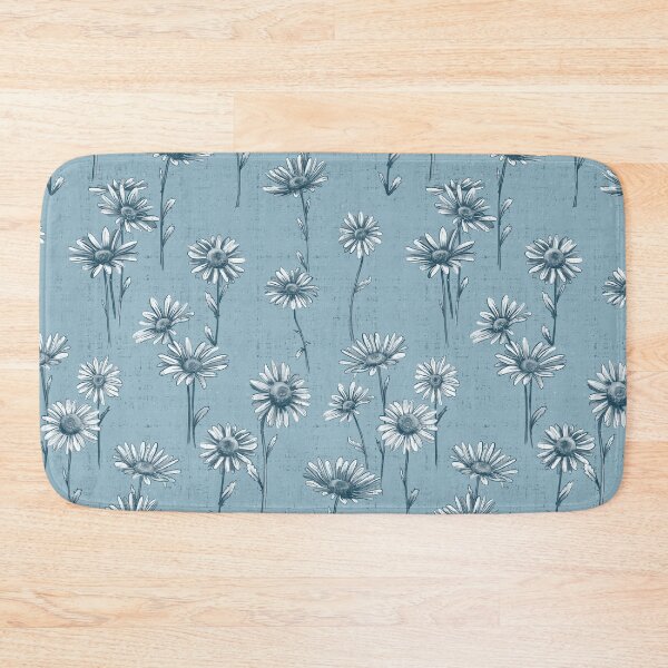 Item preview, Cottage Daisies in Steel Blue designed and sold by designedbydebby.