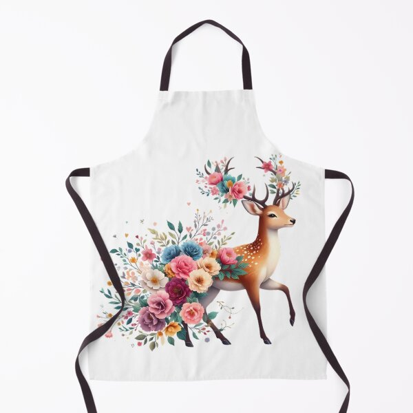 Item preview, A beautiful deer with beautiful colorful flowers designed and sold by CreativeSparkzz.