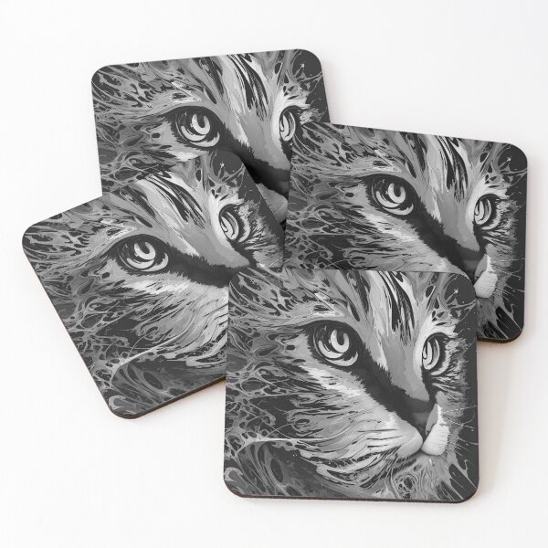 Item preview, cat or lion feline figure black and white retro urban style designed and sold by Carlos Gudino.
