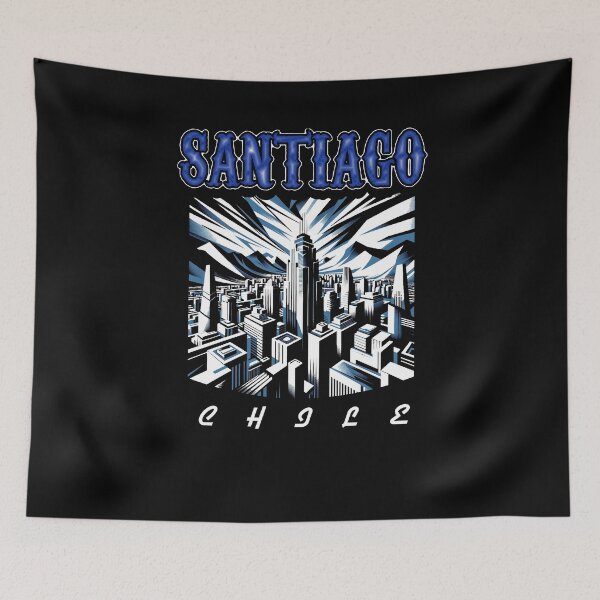 Item preview, Santiago Chile Artistic Cityscape Skyline Graphic designed and sold by SambaStyles.