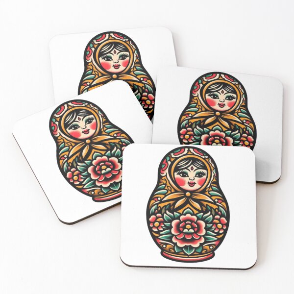 Artikelvorschau, Vintage Nesting Doll Flash Tattoo Art Design entworfen und verkauft von BrianSaysDesign.