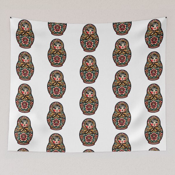 Artikelvorschau, Vintage Nesting Doll Flash Tattoo Art Design entworfen und verkauft von BrianSaysDesign.