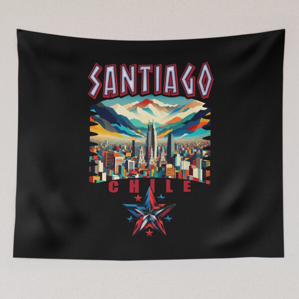 Item preview, Santiago Chile Artistic Cityscape Skyline designed and sold by SambaStyles.