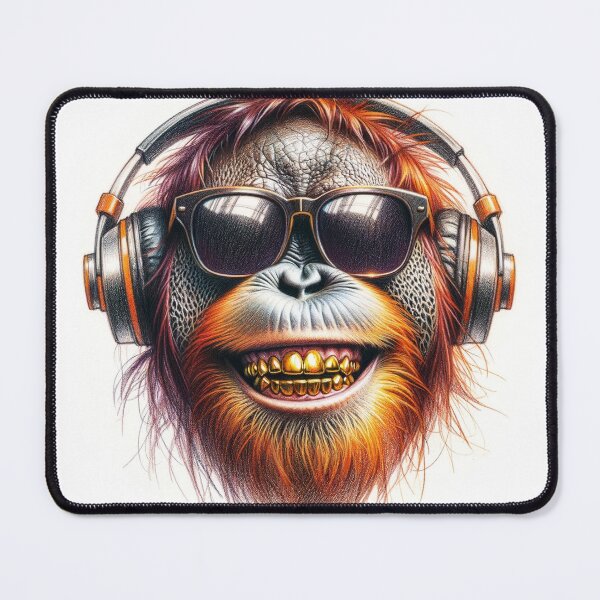 Item preview, Cool Dude Orangutan Wearing Headphones and Sunglasses designed and sold by digital-savant.