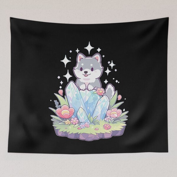 Item preview, Grey Siberian Husky Dog Crystal designed and sold by Clara Hollins.