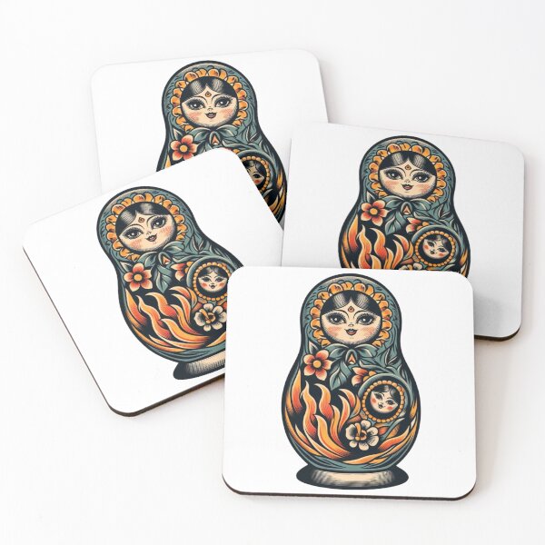 Artikelvorschau, Vintage Nesting Doll Flash Tattoo Art Design 2 entworfen und verkauft von BrianSaysDesign.