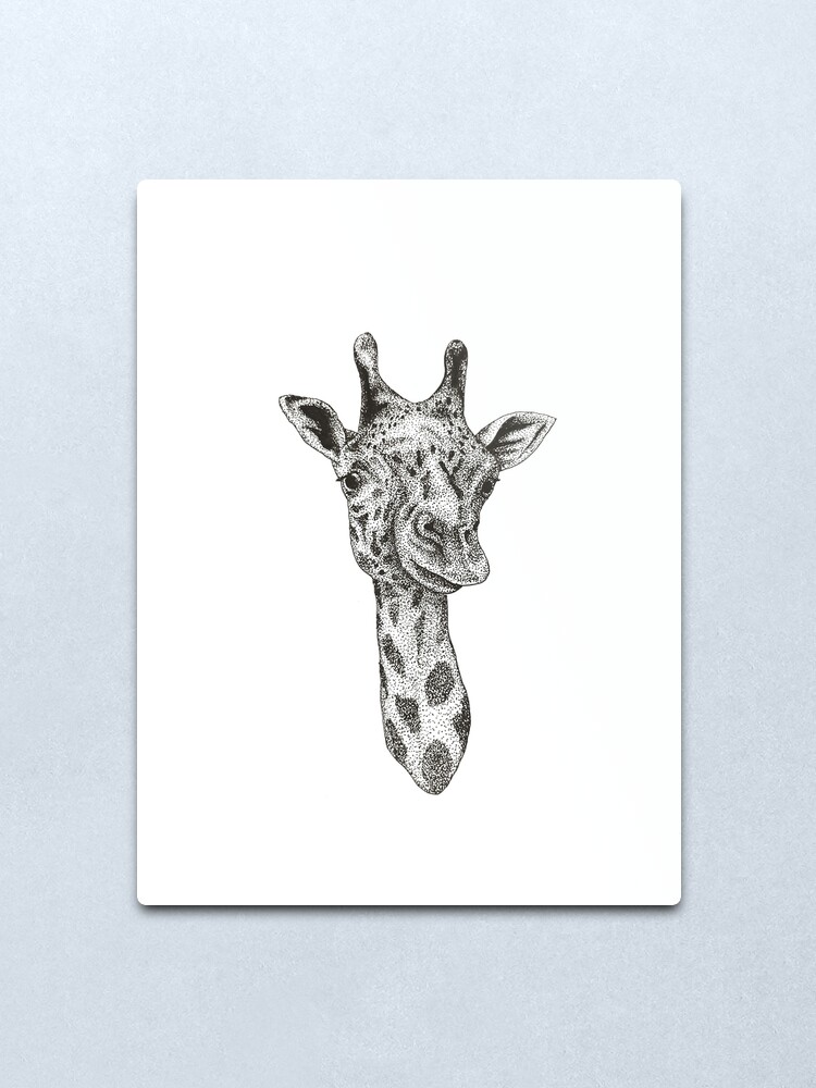 Purple Giraffe Animal Minimal Minimalist Drawing Home Decor Art Poster Print