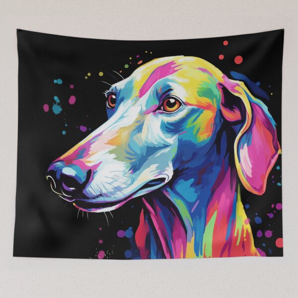 Item preview, colorful Sloughi colorful dog painting designed and sold by WallyPink.
