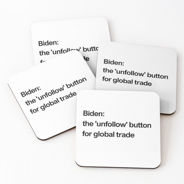 Item preview, Biden: the 'unfollow' button for global trade black designed and sold by newprojectvibe.