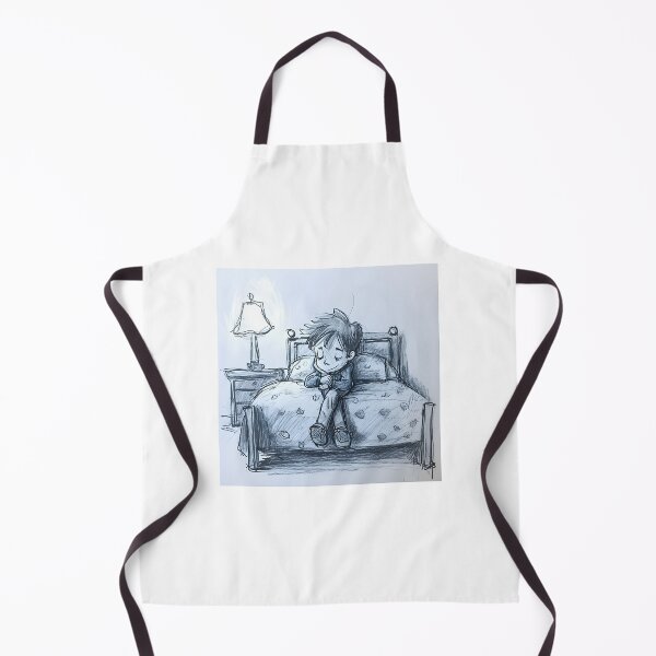 Item preview, Boy by Bed Stick Drawing Art Print - Minimalistic Childhood Decor designed and sold by ArboretumFinds.