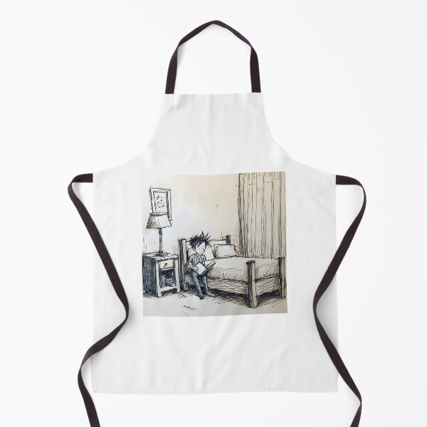 Item preview, Boy by Bed Stick Drawing Art Print - Minimalistic Childhood Decor designed and sold by ArboretumFinds.