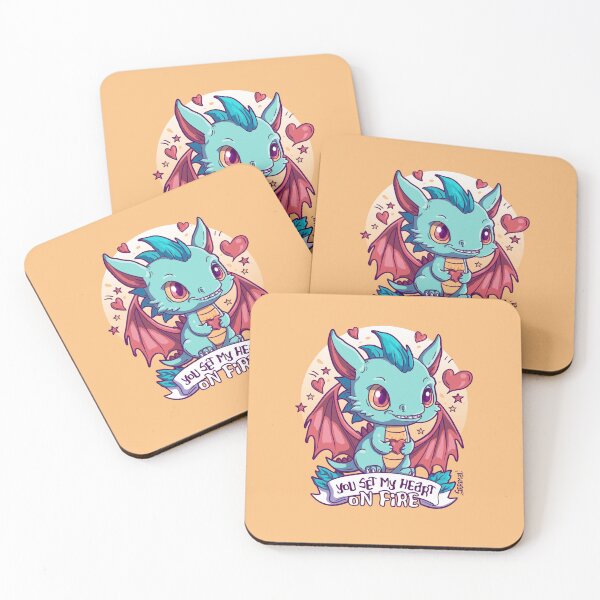Item preview, You Set My Heart on Fire - Adorable Dragon Love designed and sold by SPIRIMAL.