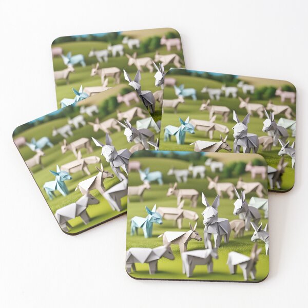 Item preview, Origami Art - Hee-Haw Haven: A Gathering of Delightful Donkeys in the Meadow designed and sold by ArtfulFolds.