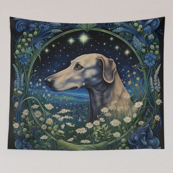 Item preview, Sloughi Arabian Greyhound, dog in vintage retro style designed and sold by WallyPink.