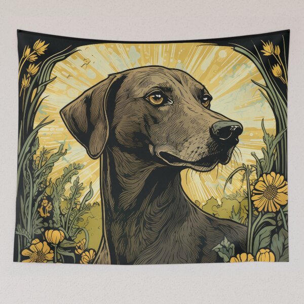 Item preview, Sloughi Arabian Greyhound, dog in vintage retro style designed and sold by WallyPink.