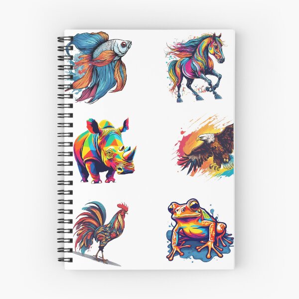 Item preview, six colorful animals, multipack, designed and sold by GroonSpace.