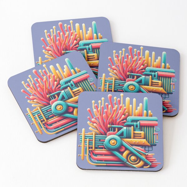 Item preview, Abstract Mechanical and Organic Shapes in Vibrant Hues designed and sold by KaleidoNest.