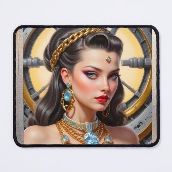 Item preview, The Blue Diamonds Of Asrak Enchanting AI Concept Art Fashion Portrait by Xzendor7 designed and sold by Xzendor7 Digital Art Creations.