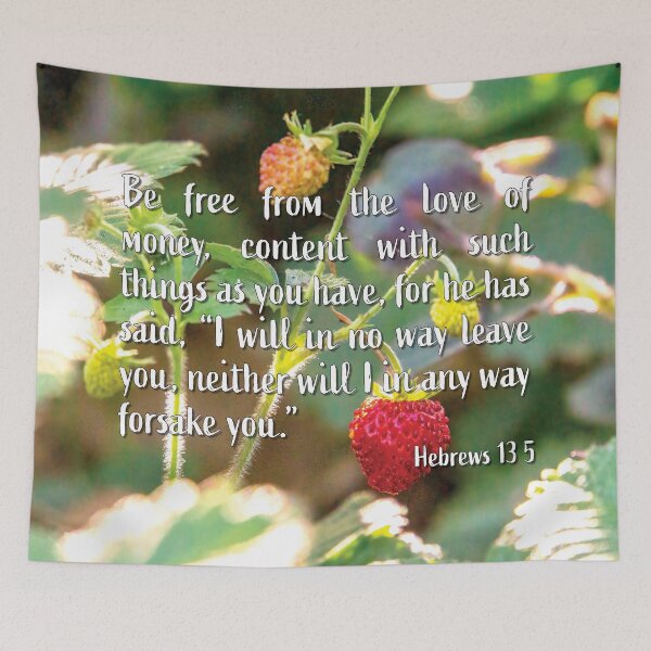 Item preview, Hebrews 13 5 Be Content Inspirational Bible Verse designed and sold by InsprtnlArtbyDP.