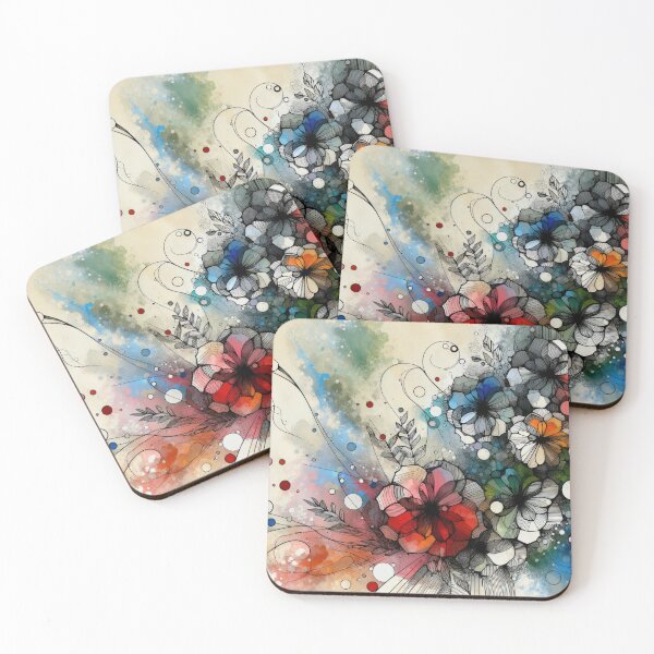 Item preview, Floral Abstraction in Ink and Watercolor designed and sold by Vlark555.