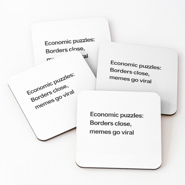 Item preview, Economic puzzle: borders close, memes go viral - black designed and sold by newprojectvibe.