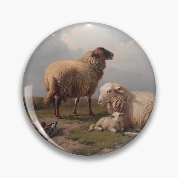 Item preview, Sheep, Lamb, and Ducks by Eugène Joseph Verboeckhoven (digitally enhanced)  designed and sold by Amanda1775.