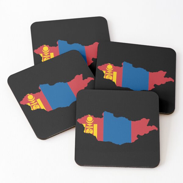 Item preview, Flag Map of Mongolia designed and sold by feether-store.