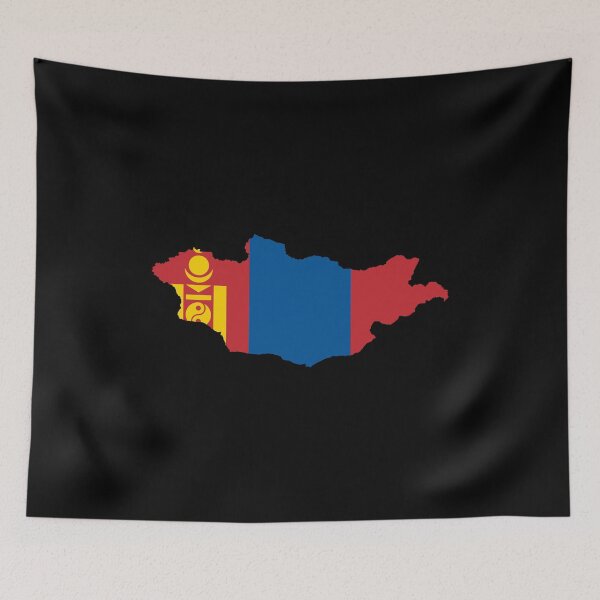 Item preview, Flag Map of Mongolia designed and sold by feether-store.