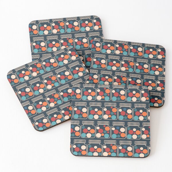 Item preview, Retro pattern No.56c-  retro jars oranges and blue designed and sold by TalkingHerds.