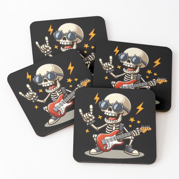 Item preview, skeleton rocker cartoon designed and sold by BlurBlurDesign.