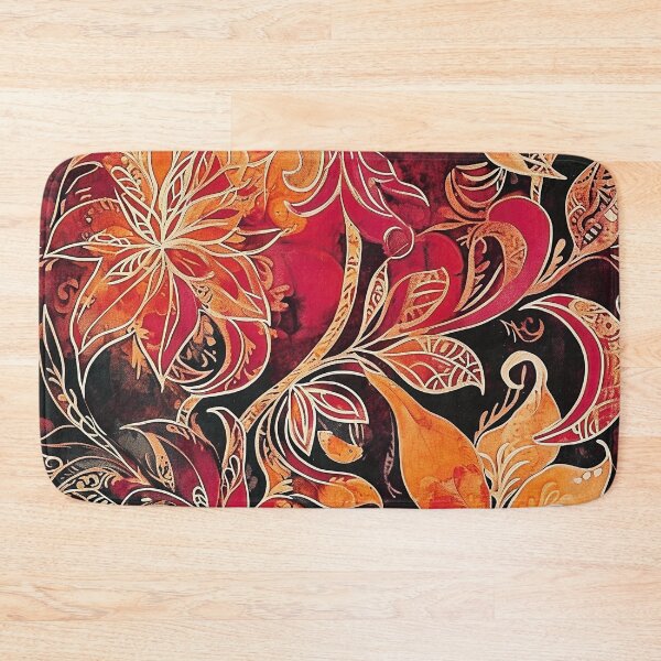 Item preview, Batik Pattern - Red Floral Design designed and sold by HausKatz.