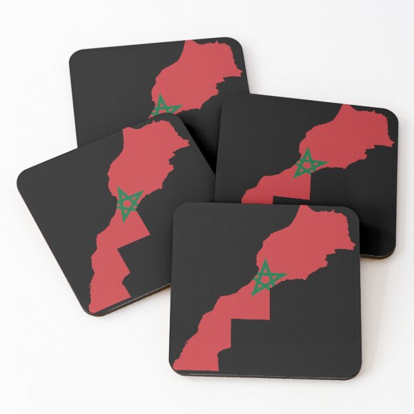 Item preview, Flag Map of Morocco designed and sold by feether-store.