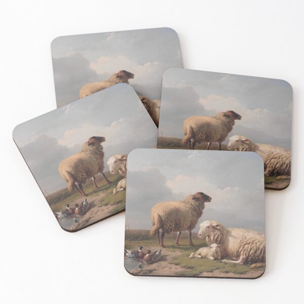 Item preview, Sheep, Lamb, and Ducks by Eugène Joseph Verboeckhoven (digitally enhanced)  designed and sold by Amanda1775.