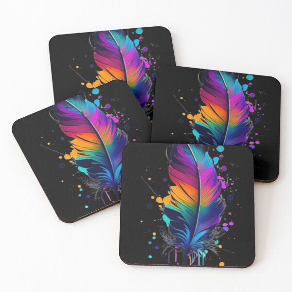 Item preview, rainbow feather designed and sold by ksfashionideas.