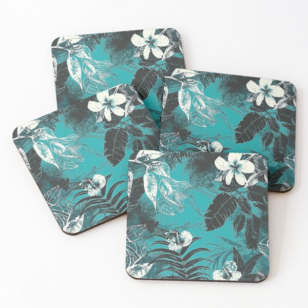 Item preview, Tropical Flowers Batik Pattern - Blue Floral Design designed and sold by HausKatz.