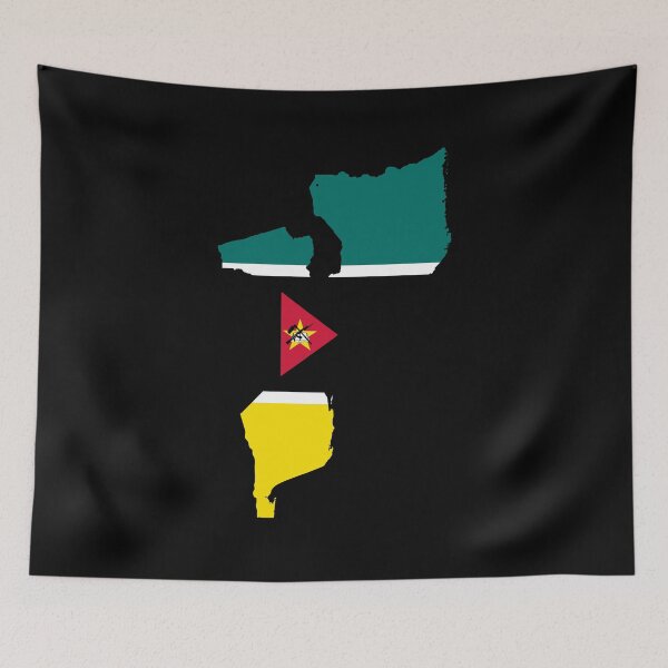 Item preview, Flag Map of Mozambique designed and sold by feether-store.