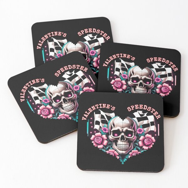 Item preview, Valentines Speedster Heart Valentines Day Love Skull Racing Checkered Flag Flowers Happy Valentines Day  designed and sold by CarantinedChaos.