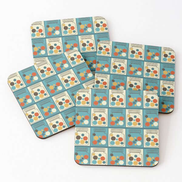 Item preview, Retro pattern No.56d-  retro jars blue and orange chequer designed and sold by TalkingHerds.