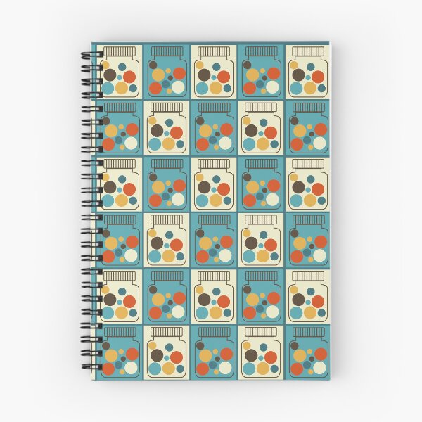 Item preview, Retro pattern No.56d-  retro jars blue and orange chequer designed and sold by TalkingHerds.