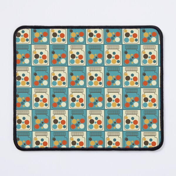 Item preview, Retro pattern No.56d- retro jars blue and orange chequer designed and sold by TalkingHerds.