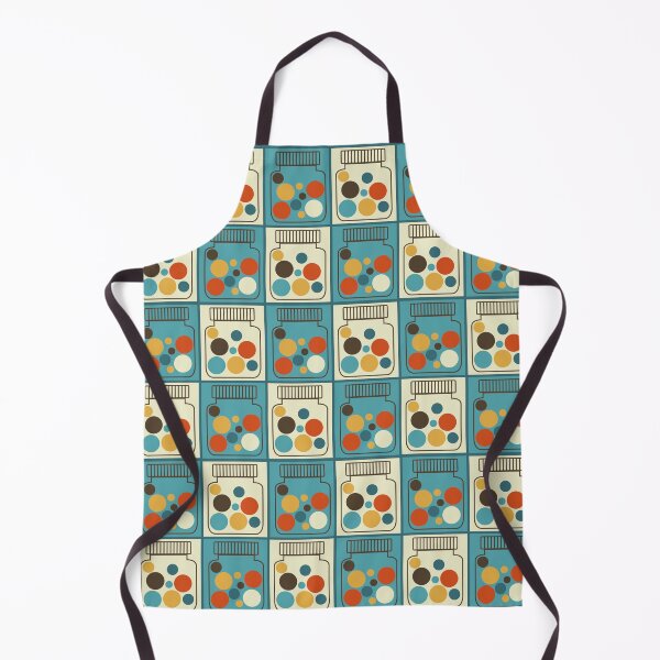 Item preview, Retro pattern No.56d- retro jars blue and orange chequer designed and sold by TalkingHerds.