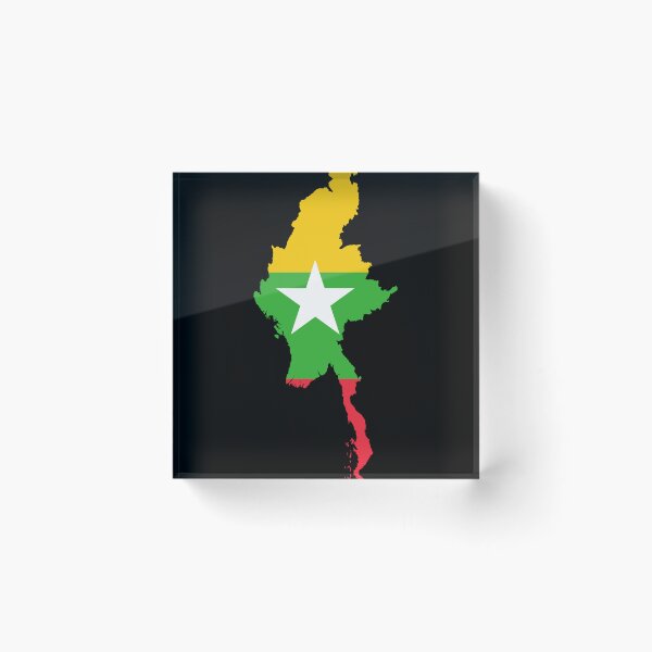Artikelvorschau, Flaggenkarte von Myanmar entworfen und verkauft von feether-store.