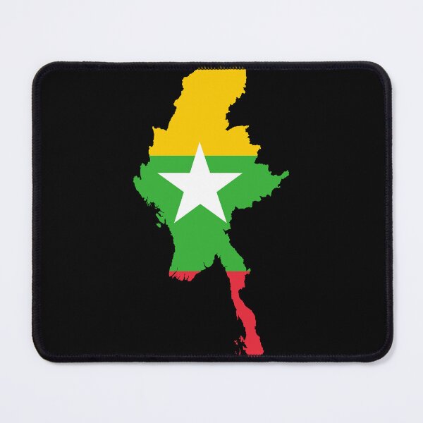 Item preview, Flag Map of Myanmar designed and sold by feether-store.