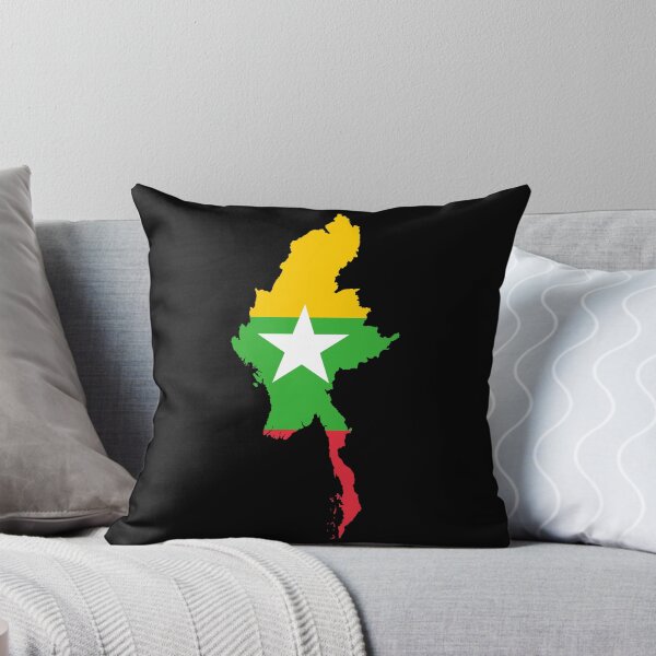 Item preview, Flag Map of Myanmar designed and sold by feether-store.