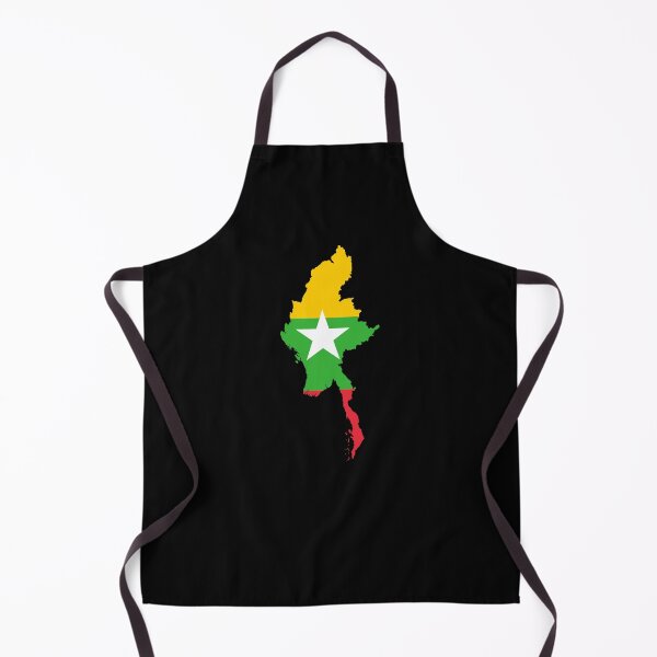 Item preview, Flag Map of Myanmar designed and sold by feether-store.
