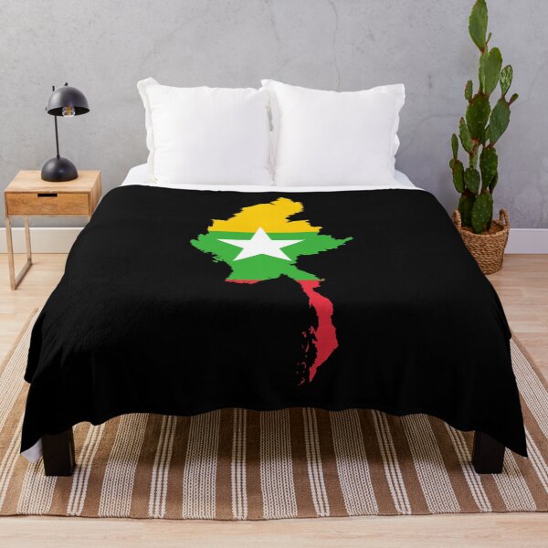 Item preview, Flag Map of Myanmar designed and sold by feether-store.