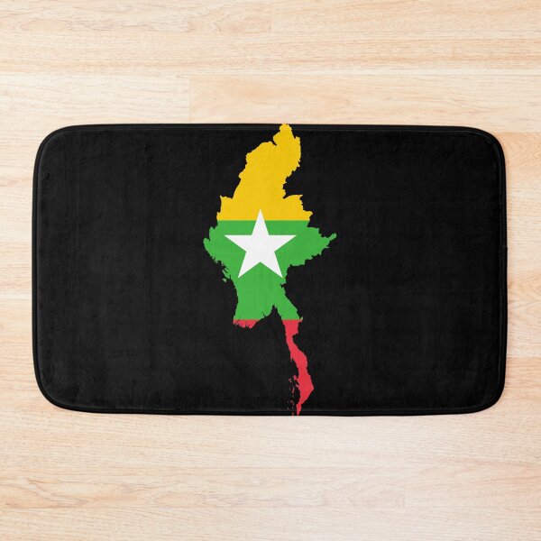 Item preview, Flag Map of Myanmar designed and sold by feether-store.
